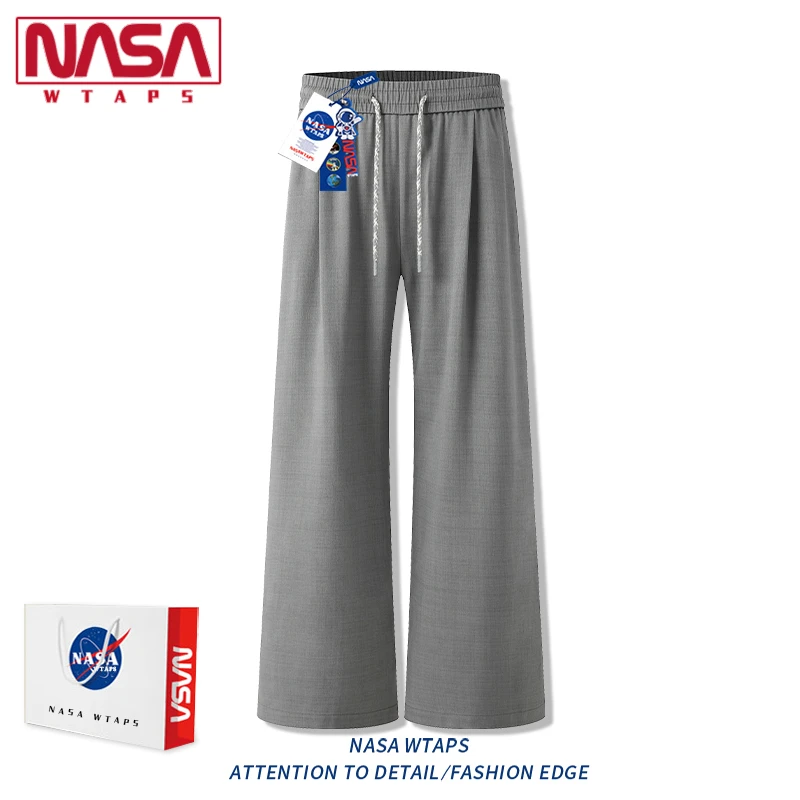 NASA WTAPS系绳腰西裤男垂坠感痞帅休闲裤子夏薄款防晒直筒阔腿裤