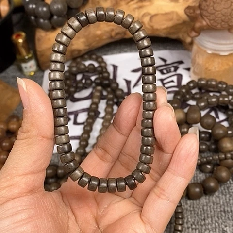檀香木手串/手链老山檀香阴沉药片珠4/7/46颗