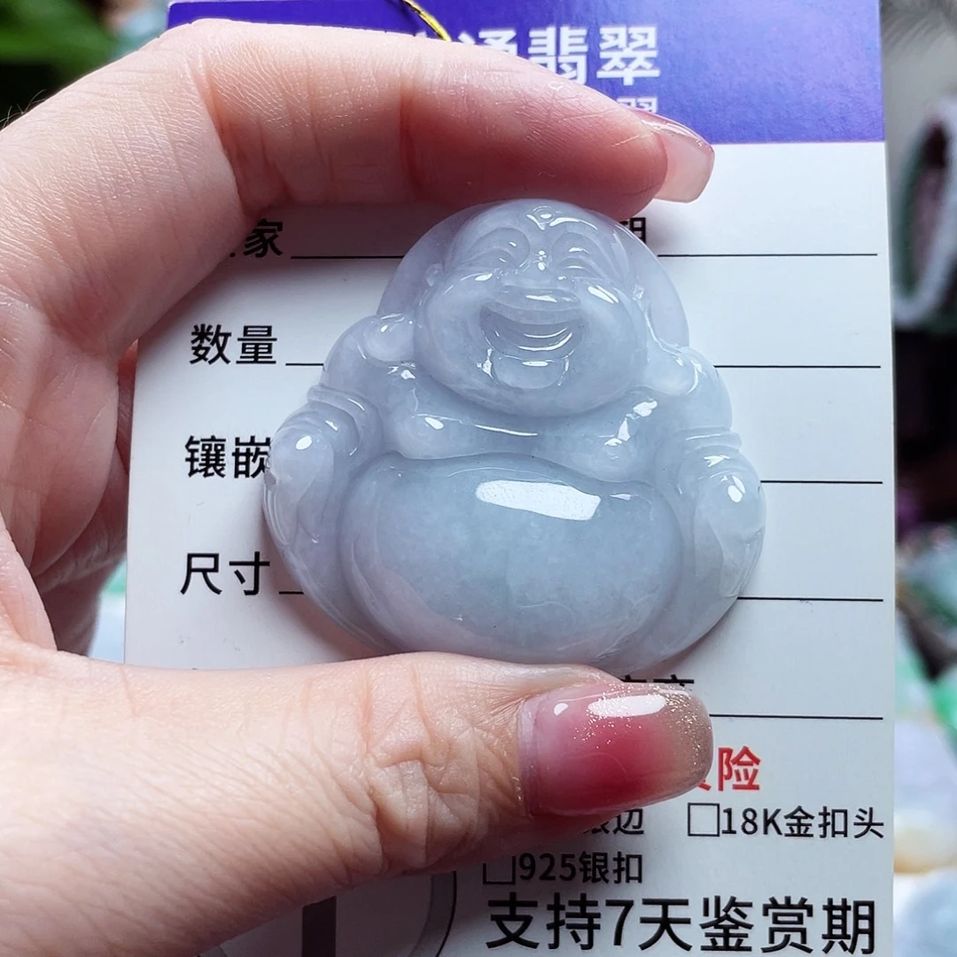 翡翠未镶嵌颈饰佛公35