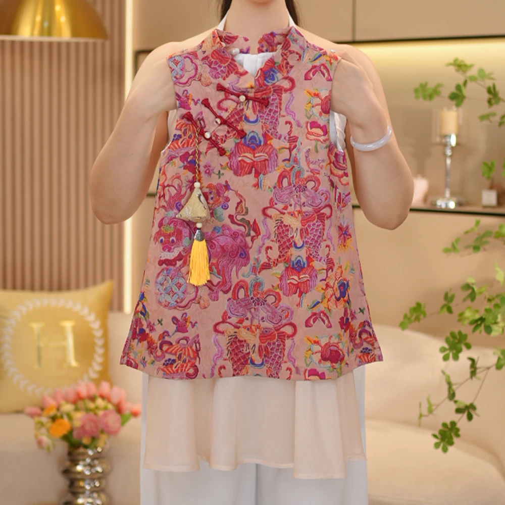 女童2025夏季新款时尚中式喜庆国风汉服碎花连衣裙-8479