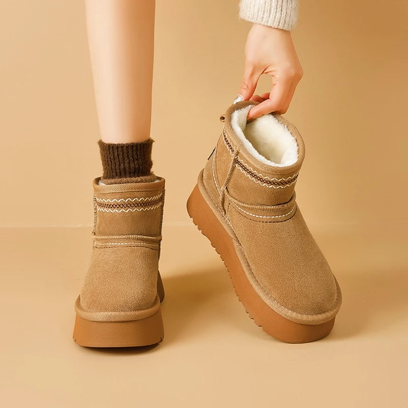 【运费补贴】冬季保暖短筒千金风雪地靴休闲加绒百搭韩版X 030