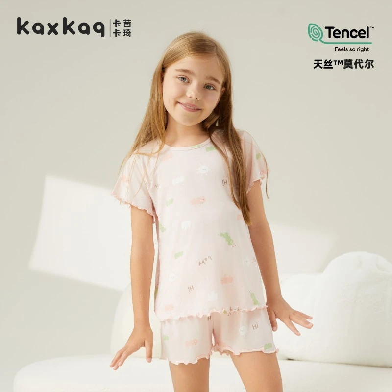 卡茜卡琦莫代尔儿童款短袖夏天款中大童夏天亲子款短袖中大童