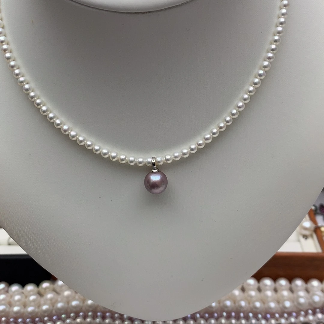 吊坠(不含链)银S925镶嵌淡水珍珠