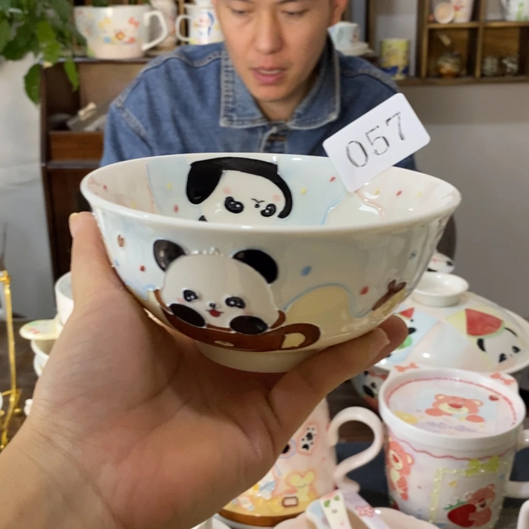 早***️瓷片景德镇釉下彩手绘