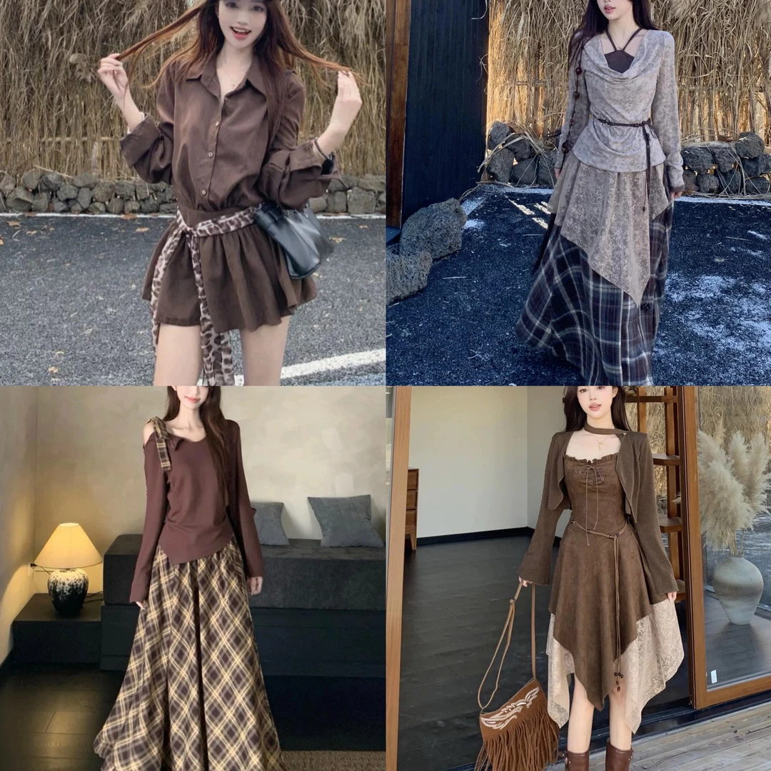 【梓洋力荐】百搭秋冬气质女装套装连衣裙法式温柔显瘦高腰时尚小众