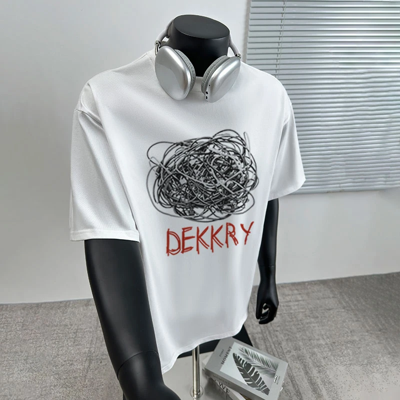 欧美潮牌个性字母印花纯棉短袖t恤男女夏季宽松高级感圆领上衣ins