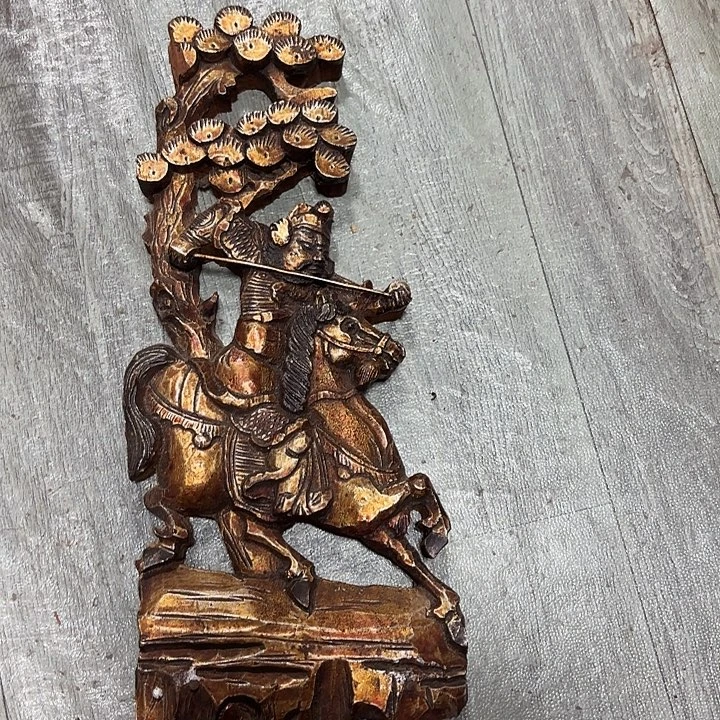 香榧木老木雕老人物花板