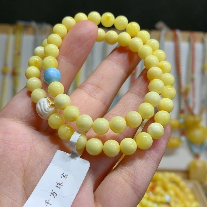 蜜蜡未镶嵌手链6.7mm