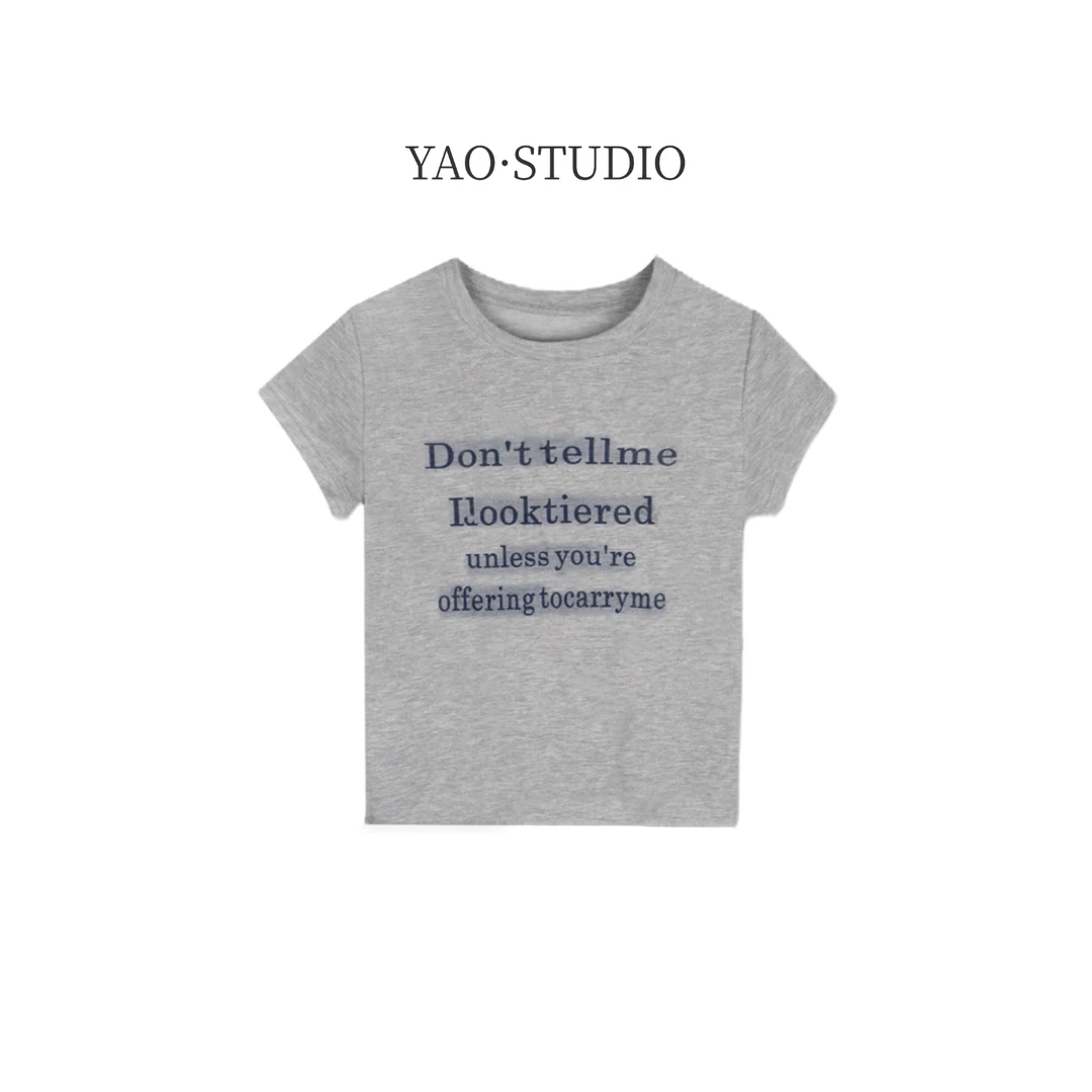 漫画字母～2025夏季新款时尚轻奢冰感短袖流行款显瘦洋气T恤