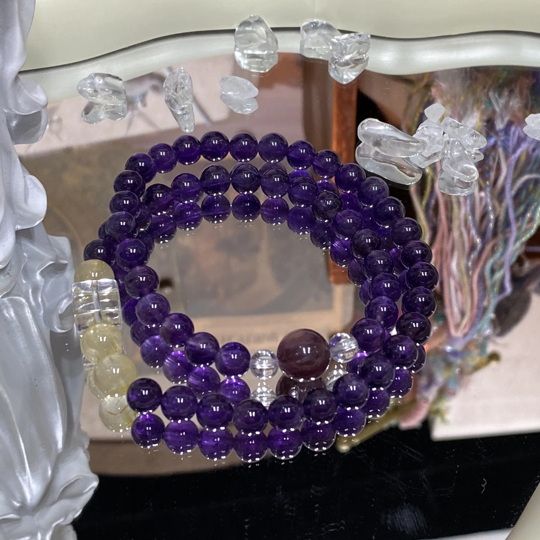 【092 乌拉紫锂双圈 】天然水晶手串原创小众设计