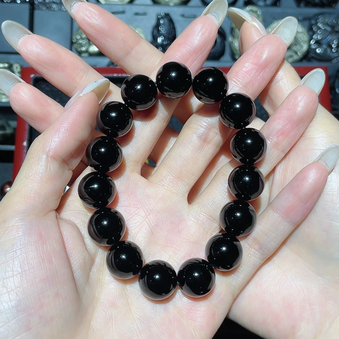 【闪购商品】未镶嵌黑曜岩手链乾***移