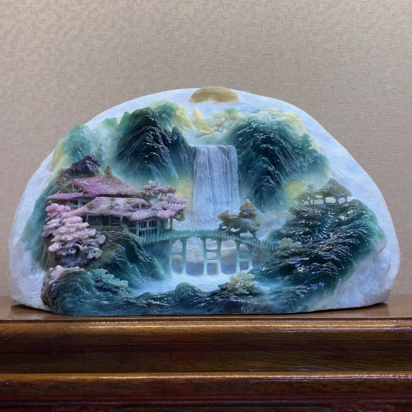 【闪购商品】未镶嵌蛇纹石玉摆件覆膜