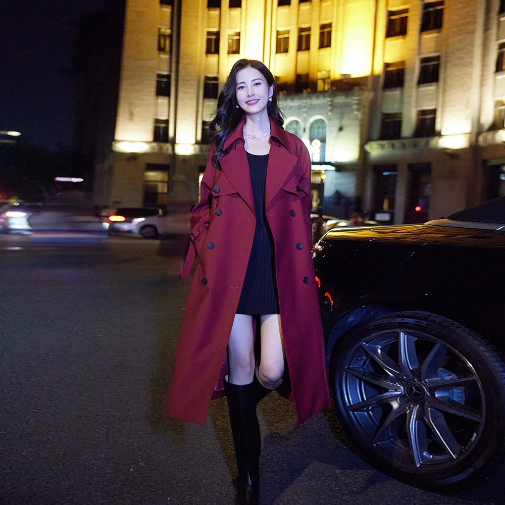 高端风衣外套女中长款2025春秋新款韩版宽松休闲时尚休闲气质大衣