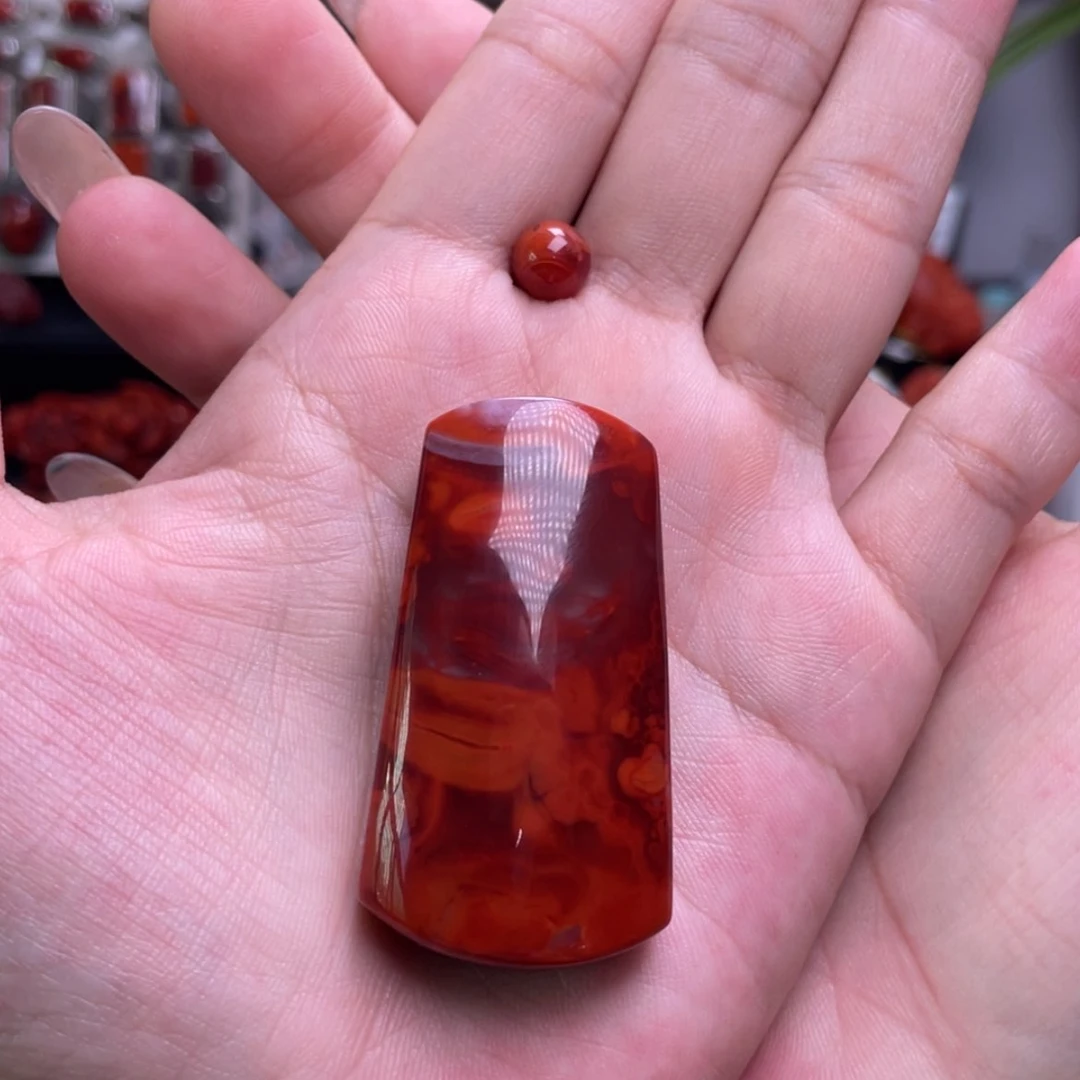 【闪购商品】未镶嵌双色无事牌南红玛瑙平****乐