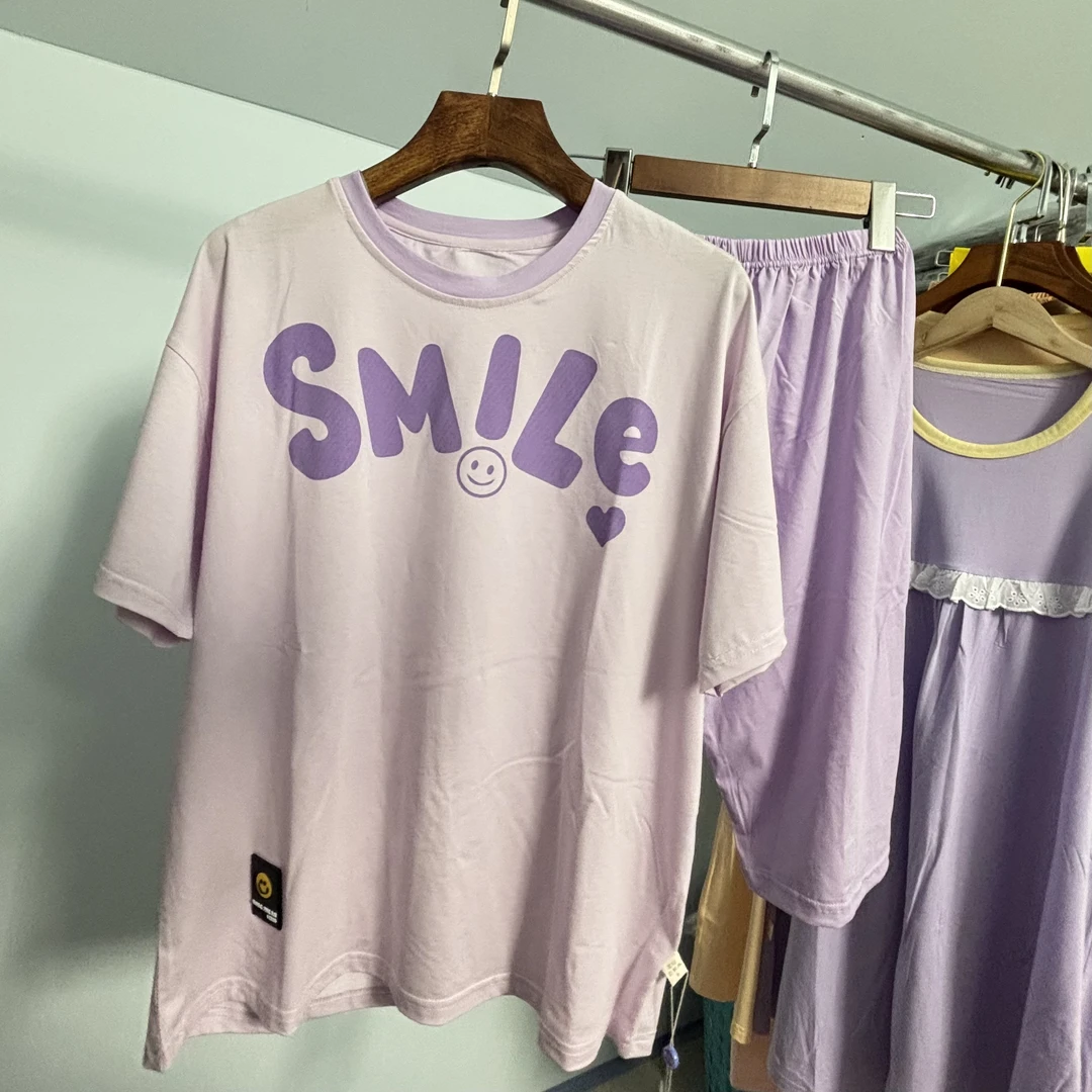 男女宝140-180棉质5分裤睡衣套装舒适透气