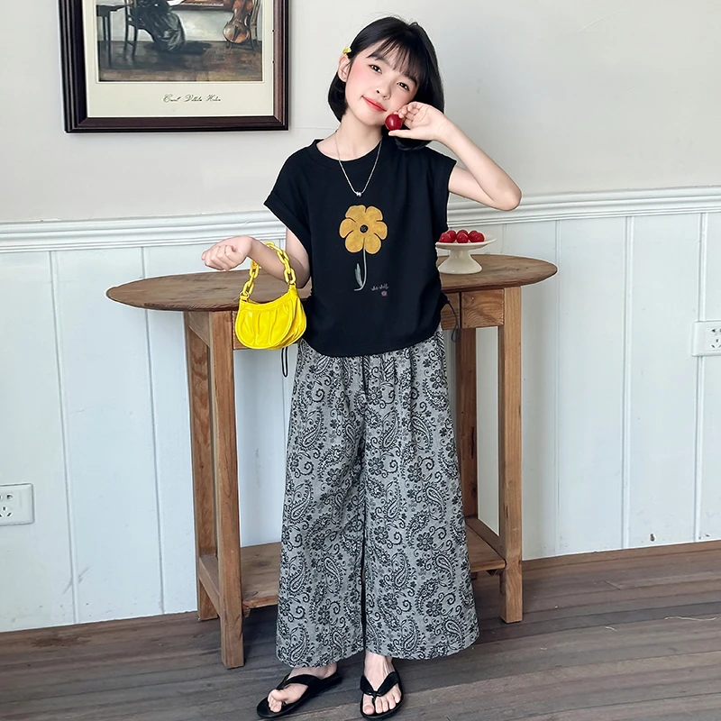 女童夏装2025新款小宝宝中大童韩版洋气儿童装百搭潮休闲女孩夏季