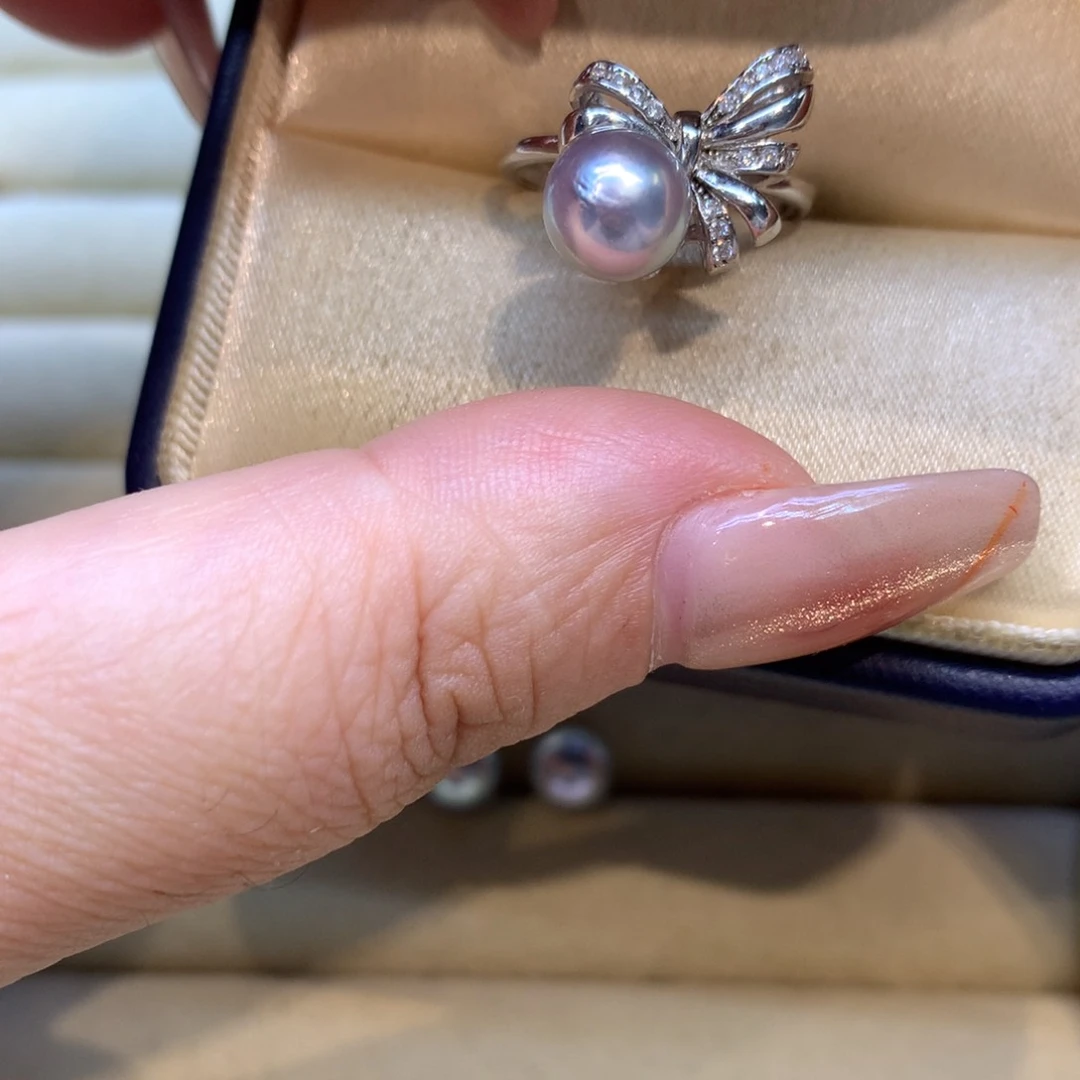 银S925镶嵌戒指海水珍珠