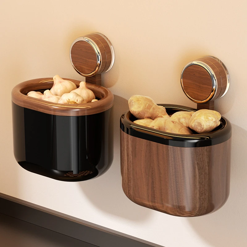 吸盘收纳盒免打孔家用厨房多功能壁挂式葱姜蒜辣椒挂篮收纳置物架