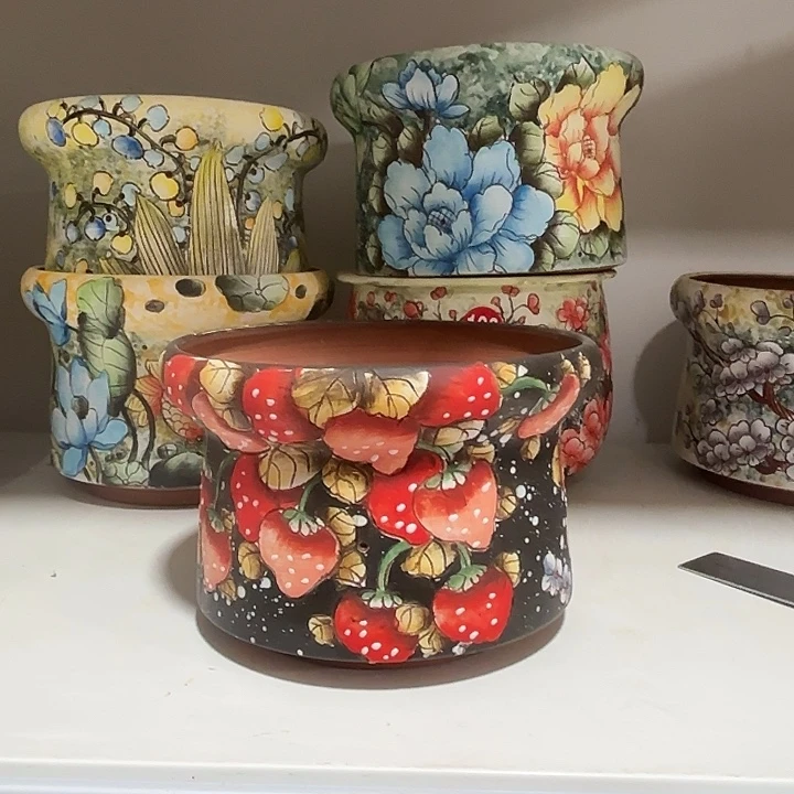 14/10 景德镇陶手绘花盆陶瓷