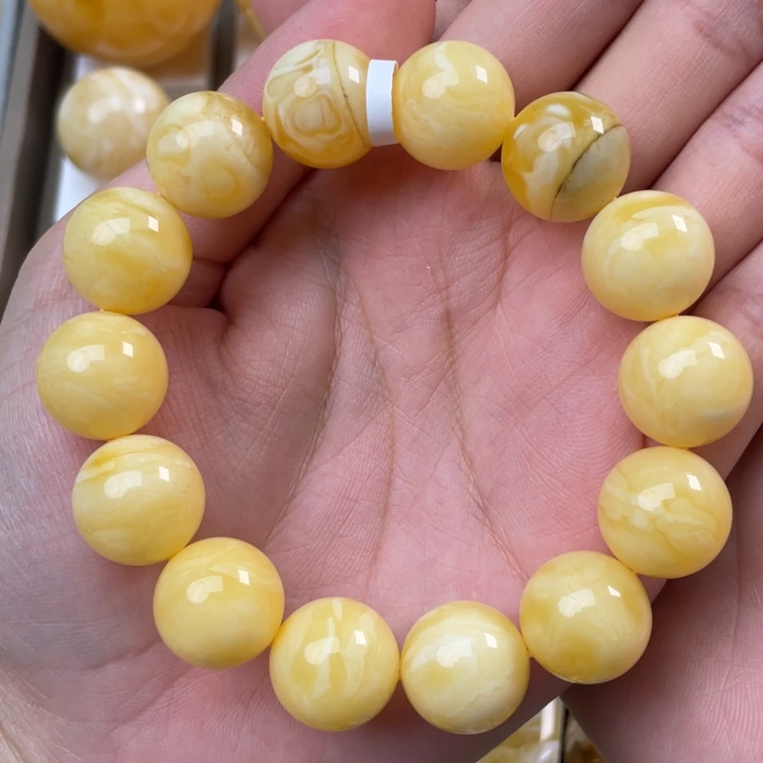 蜜蜡未镶嵌珠宝奇石同料微瑕15mm