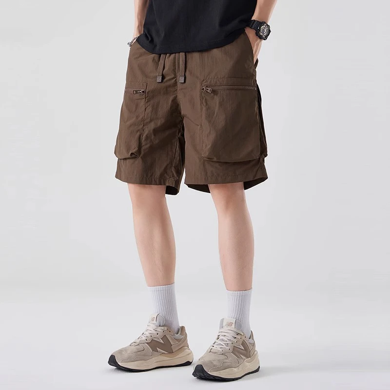 U&PURA户外工装短裤男2025夏季薄款外穿速干五分休闲中裤