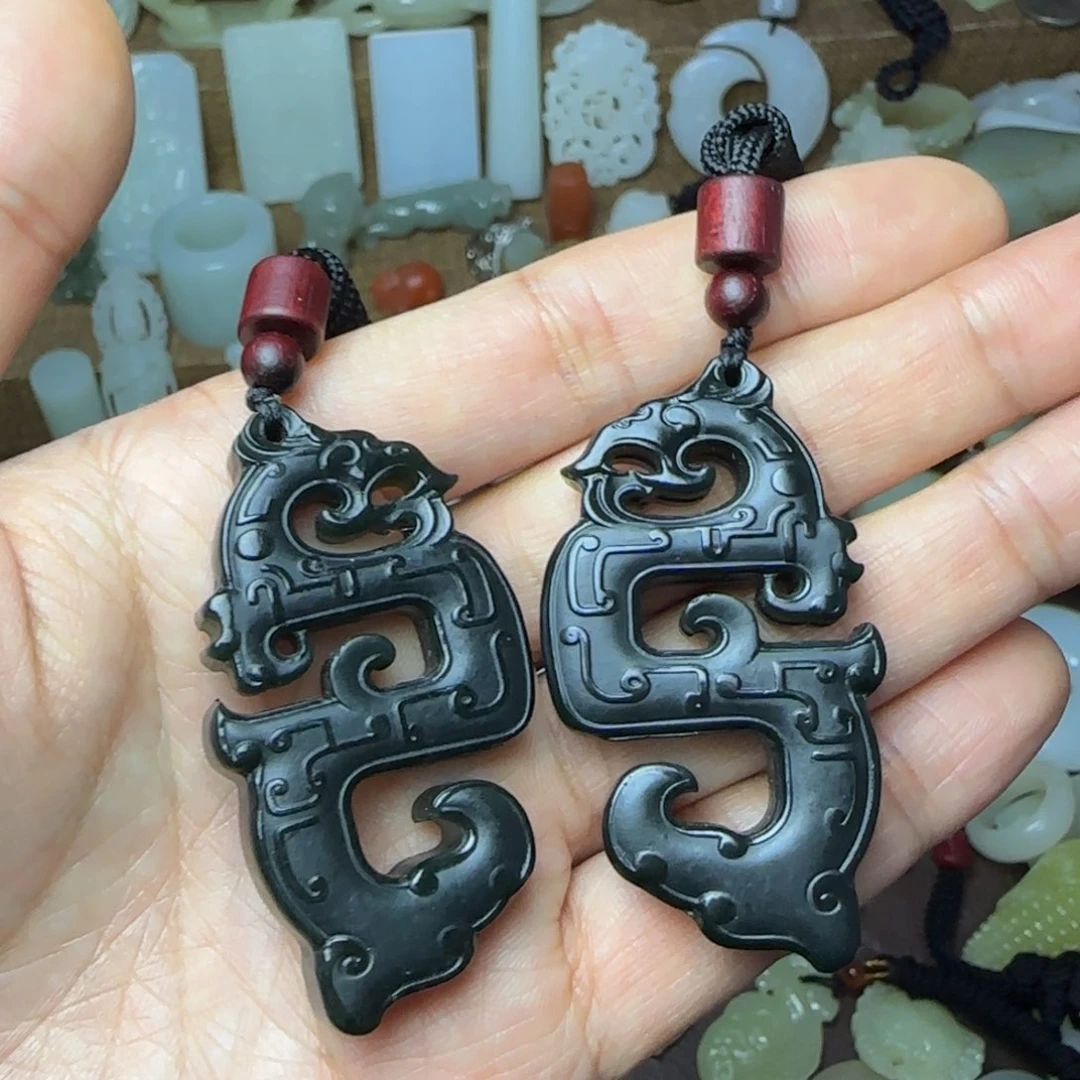 和田玉挂件未镶嵌一对