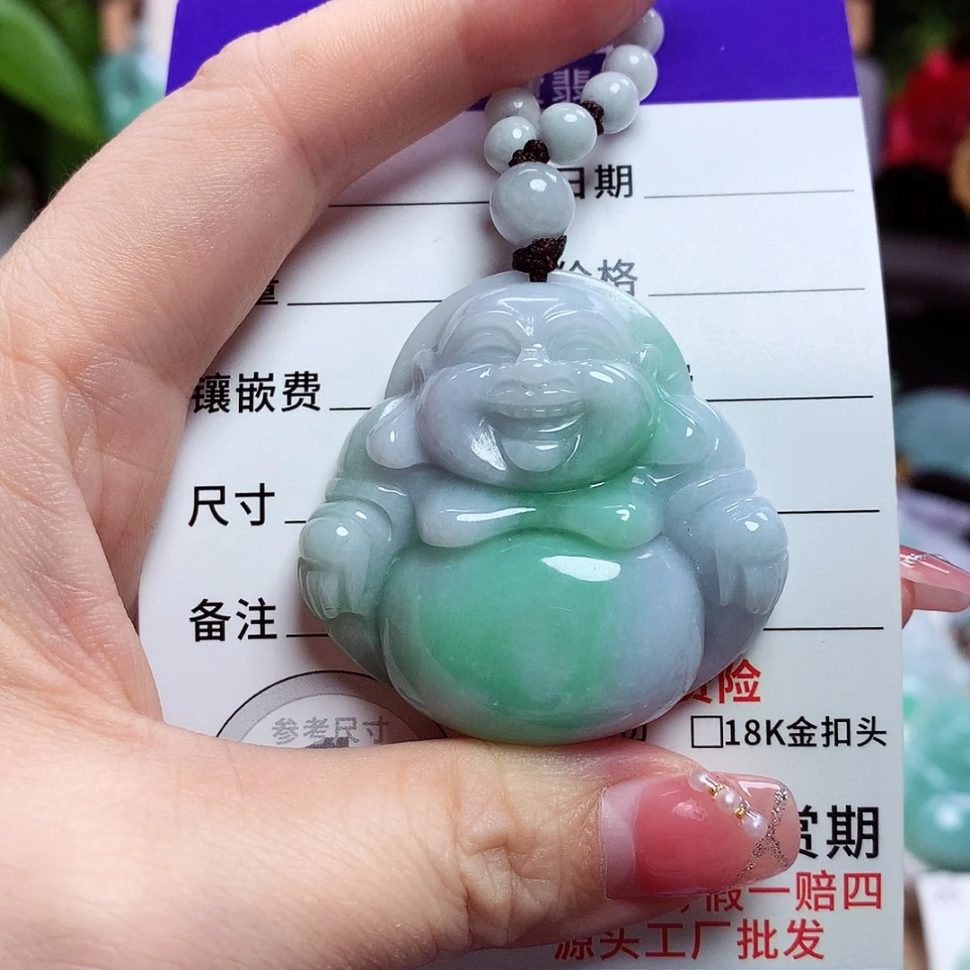 翡翠未镶嵌颈饰佛公13