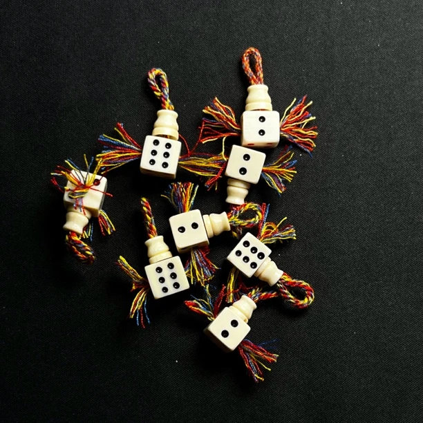 P199 骰子三通 只做天然猛犸牙 约对孔9+*高度14mm 单个