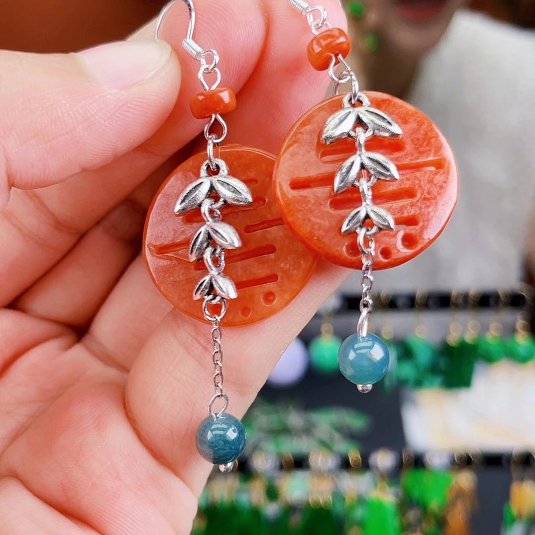 翡翠未镶嵌耳饰饰品