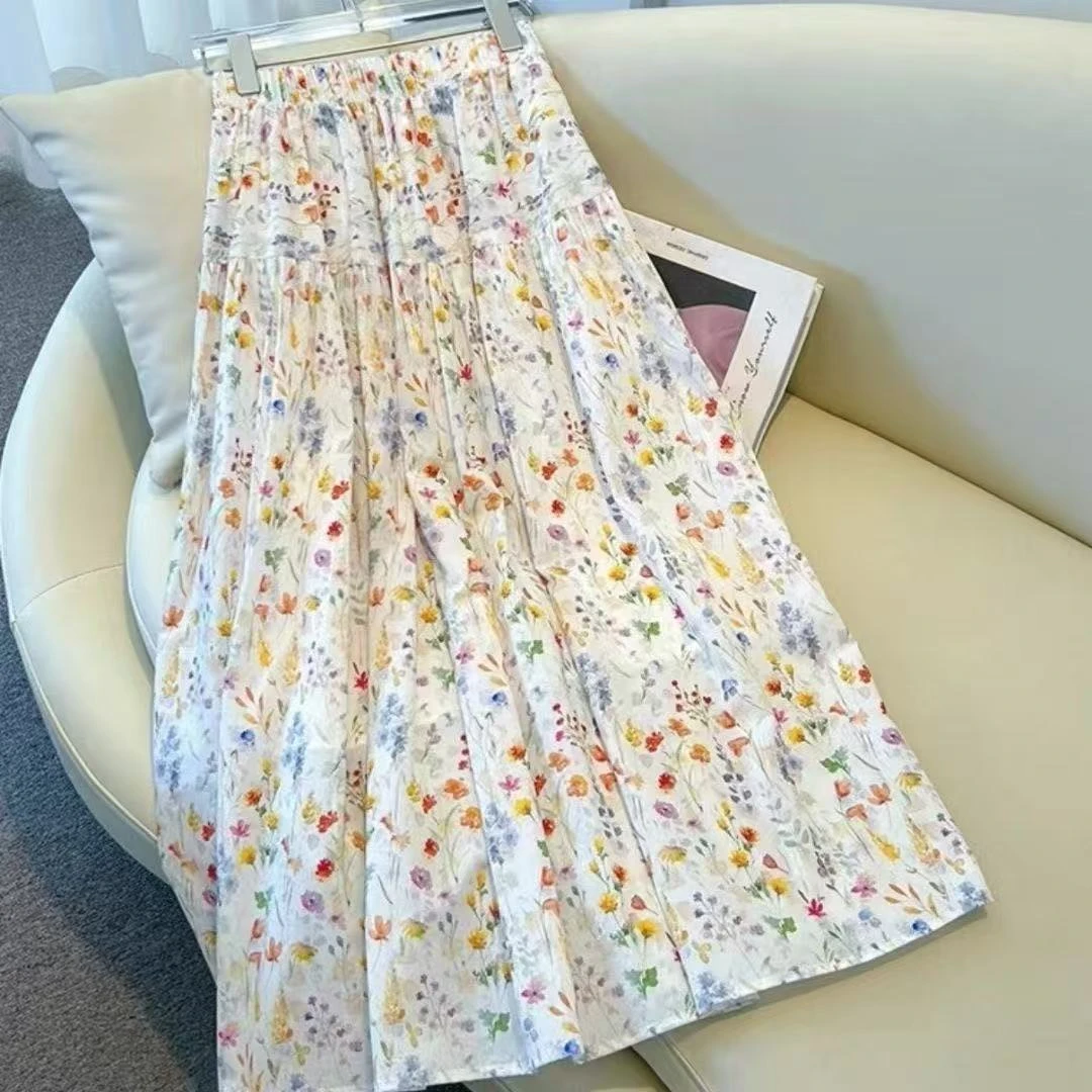 碎花清新韩系半身裙夏季春夏2025长裙温柔新款气质显瘦裙子