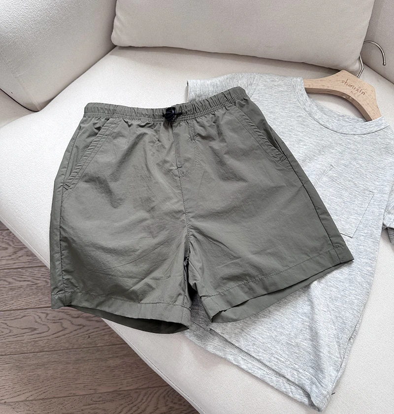 夏季新款 男童极简风松紧腰速干运动短裤休闲沙滩裤中大童儿童