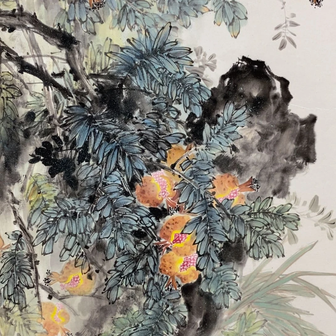 国画手绘带装裱和运险w