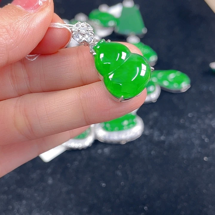 翡翠银S925镶嵌吊坠(不含链)