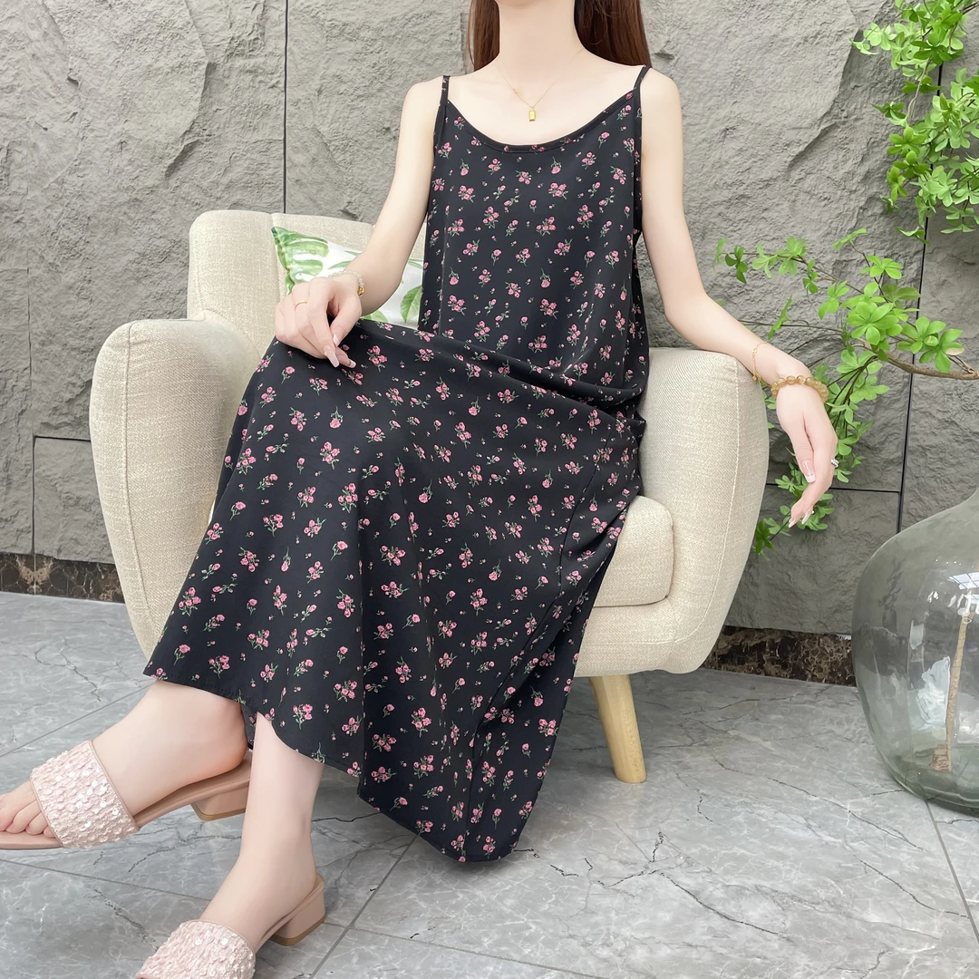 【玫瑰小碎花】女装碎花时尚法式宽松连衣裙气质吊带连衣裙女