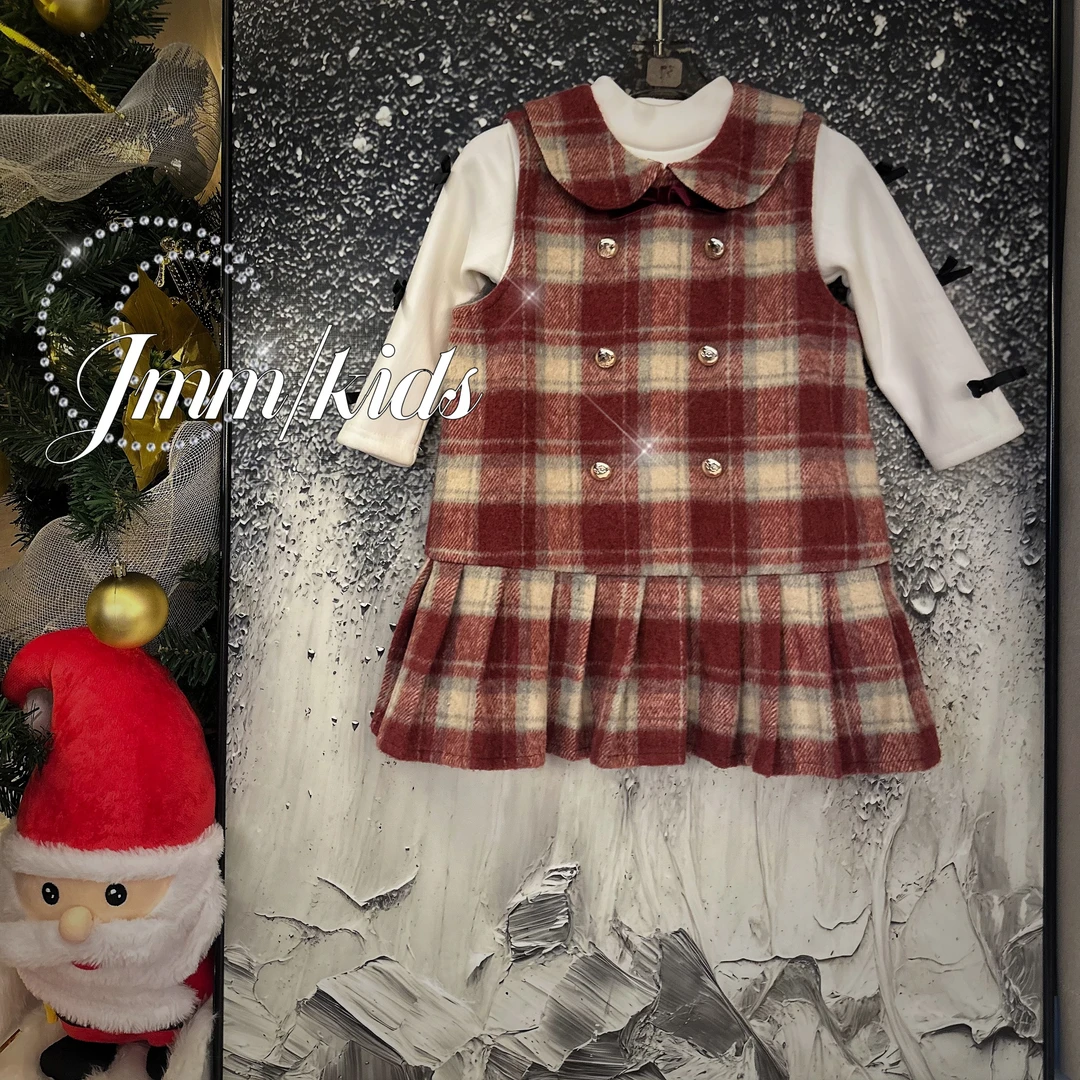 A010女童加厚背心裙秋冬新款时尚洋气公主连衣裙孤品-JMMA010