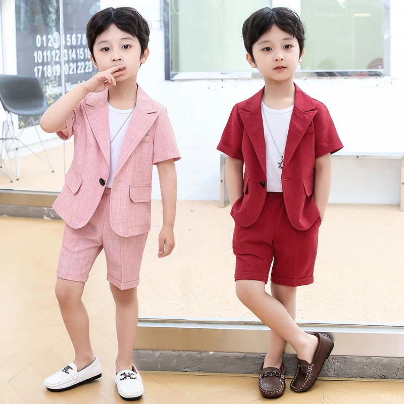 男童西装套装儿童礼服男孩小主持人表演服休闲小西服花童婚礼服装