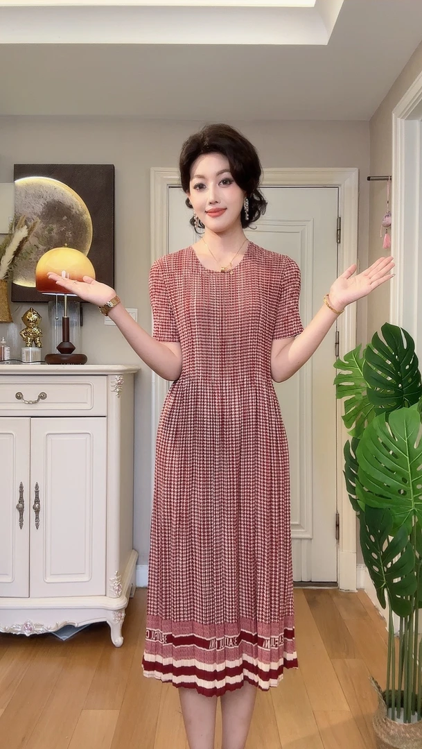 [099]三宅设计高弹力褶皱夏季薄款宽松连衣裙新款减龄女装裙子