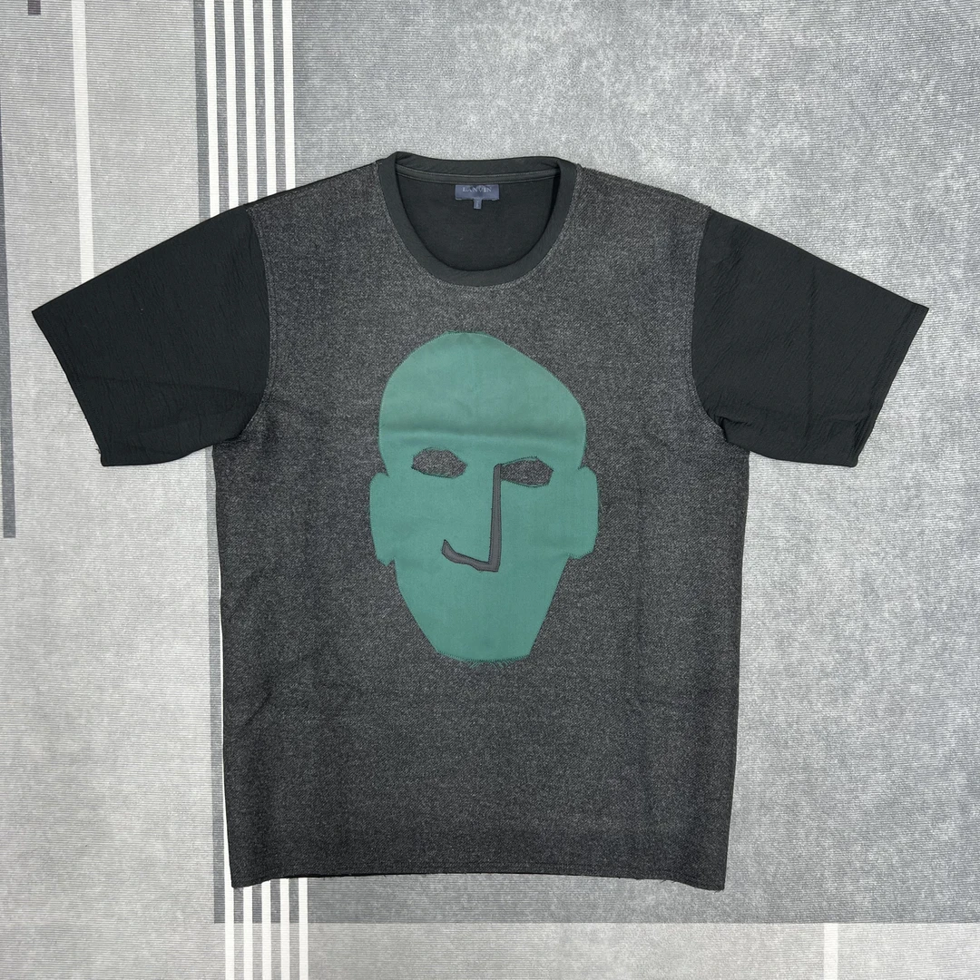 全新未使用 LANVIN 宽松型短袖圆领T烫四季通用骷髅头