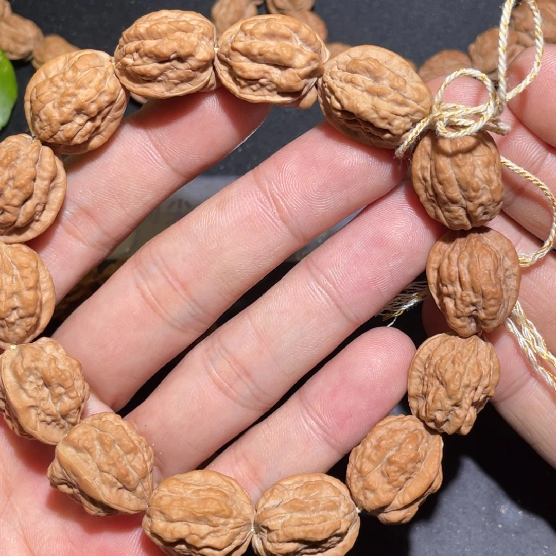 龙***海文玩核桃手串嵩山蛤蟆头无削尖无泡药17➕无打底刷色