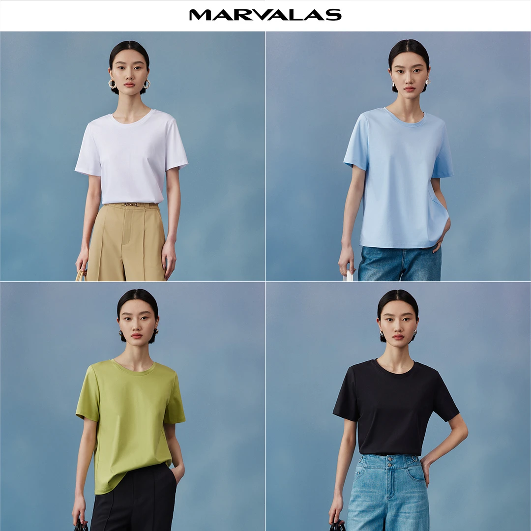 【籽言专属】简约棉质户外短袖t恤夏季经典百搭垂坠上衣MC313106582