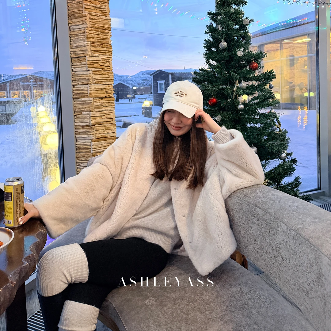 【ASHLEYASS】丹麦皇冠短二蓝宝石珍珠本色半抽刀水貂LSE251855S