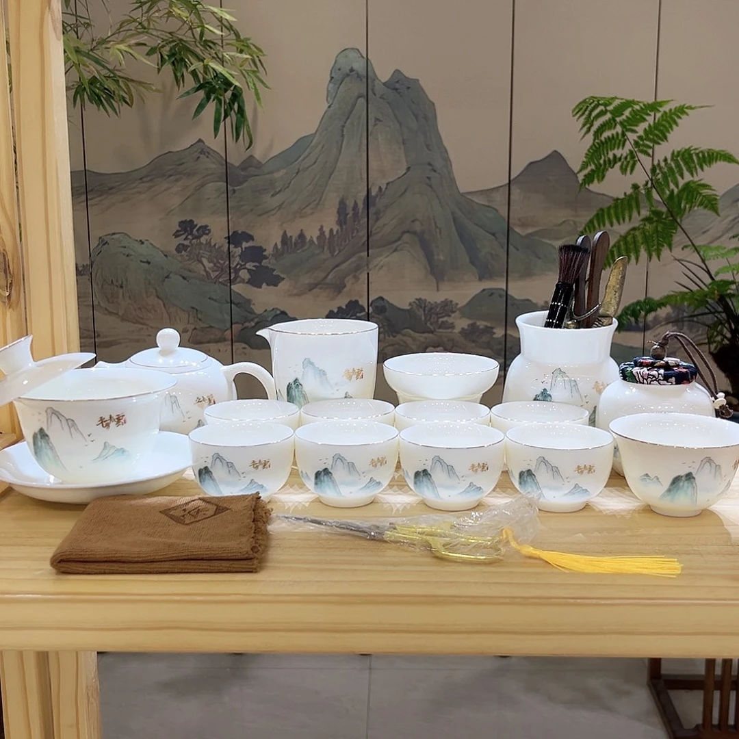 【都彩】平步青云羊脂玉瓷23头