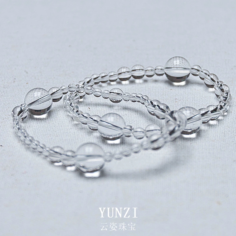 【静水】天然巴西净体白水晶泡泡珠手串设计款 产品多样性发一