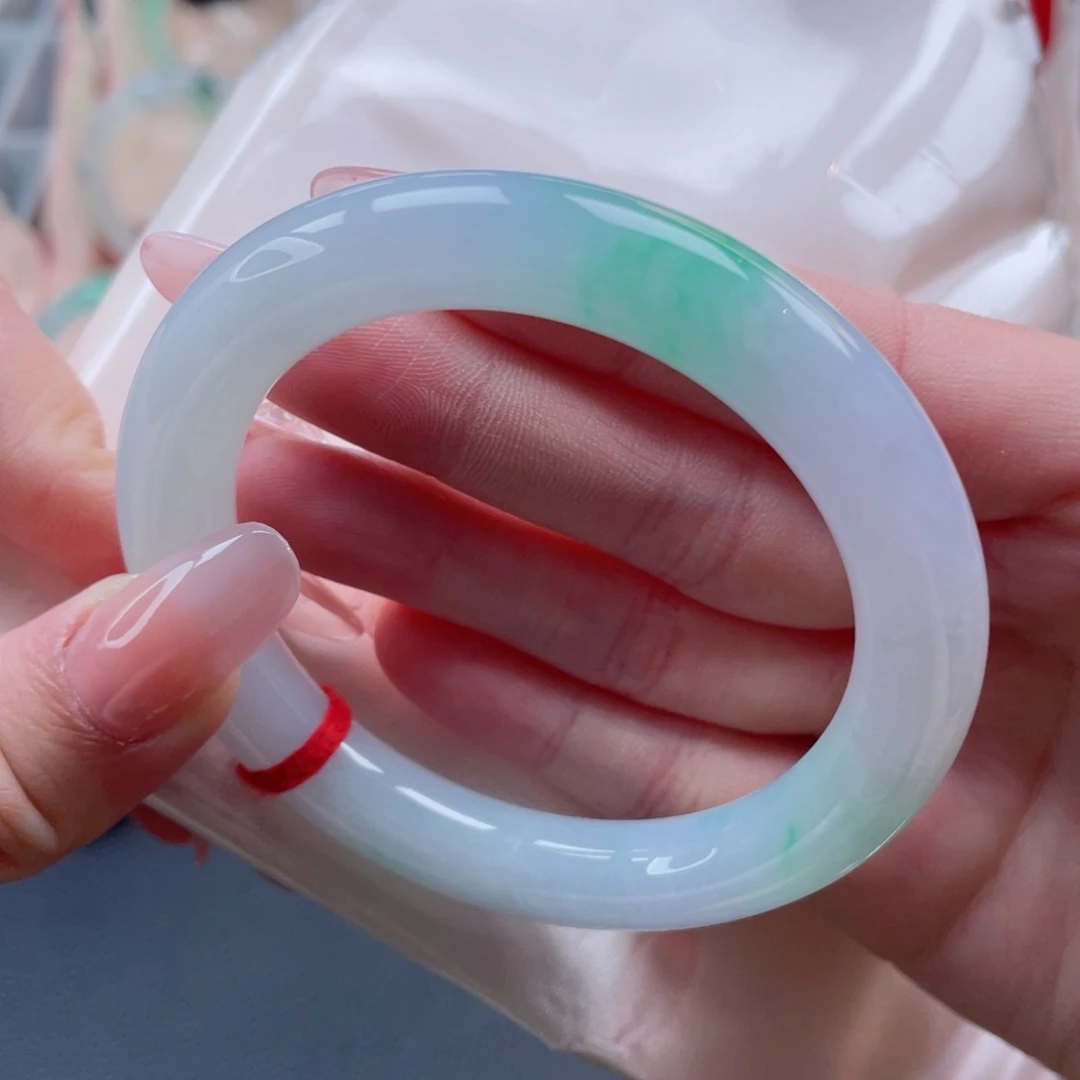 未镶嵌手镯翡翠55.2阳春白雪 肤如凝脂 超高性价比22号