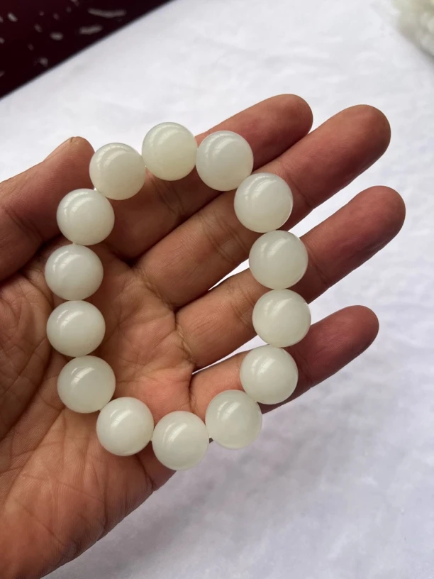 和田玉白玉手串百搭