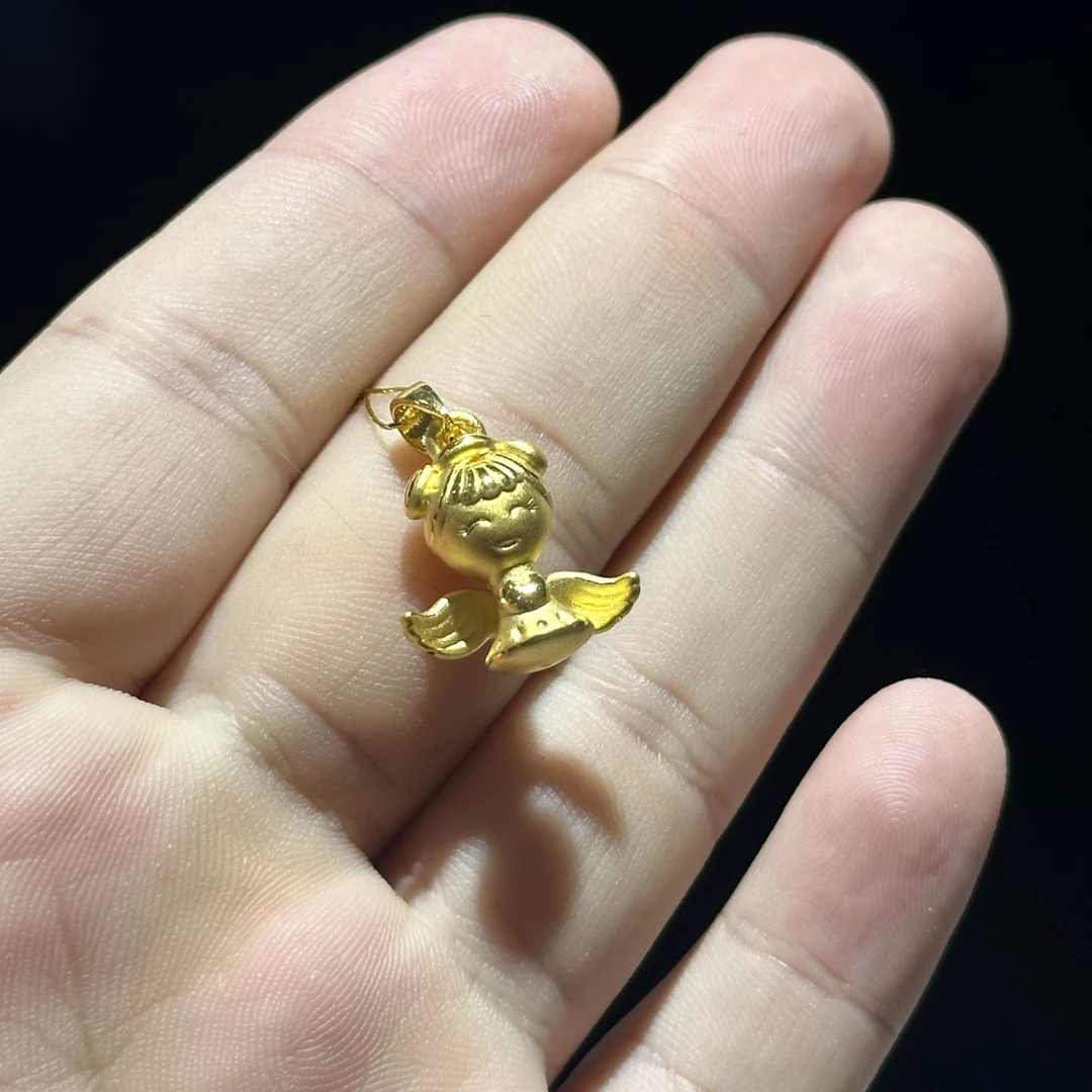 足金999 小女孩天使滴流（翅膀可动） 2.202