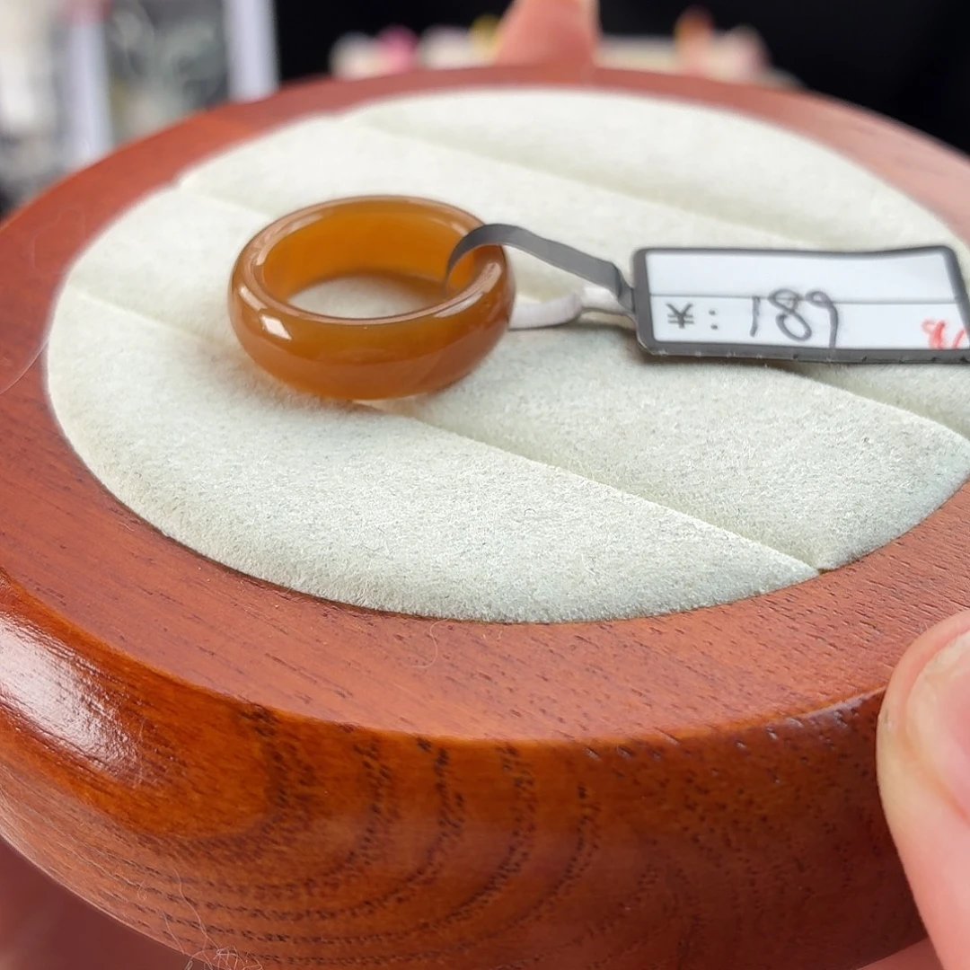 D***G和田玉（糖玉）未镶嵌戒指r5亮橘糖轮胎15.2