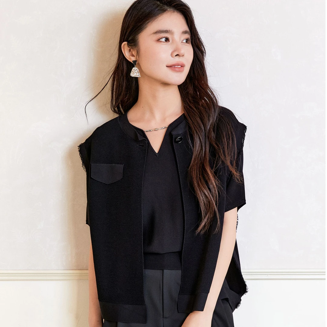 崋家曼夏季新款时尚针织马甲