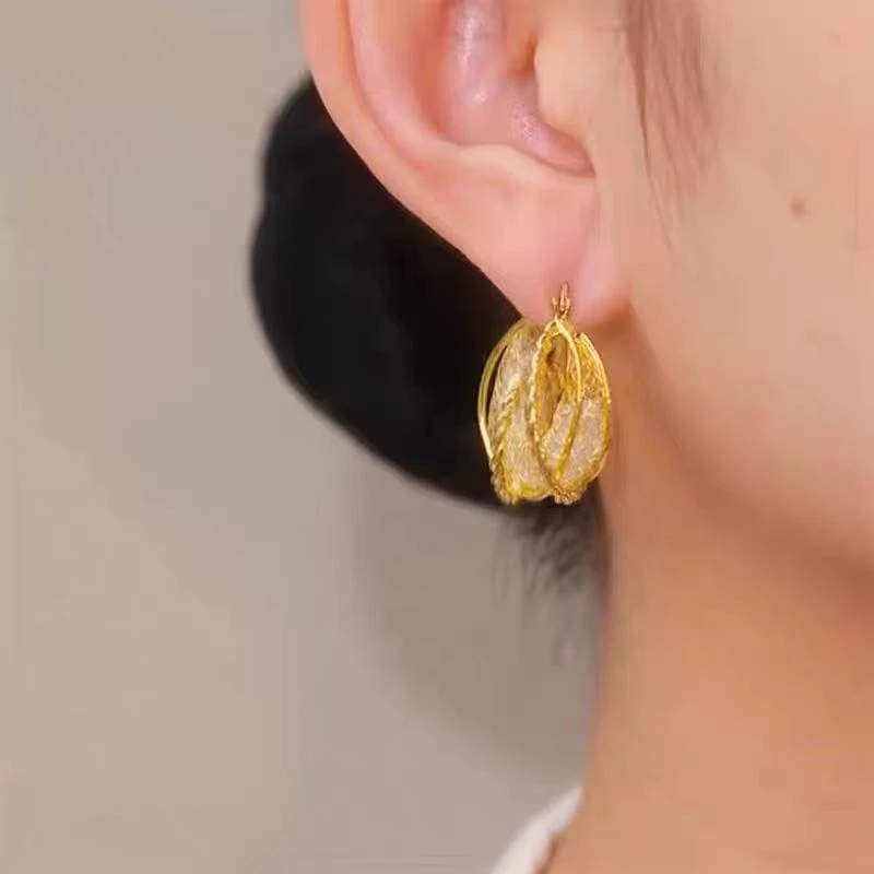 铜合金耳饰 几何形傣族风格百搭日韩轻奢饰品耳环女N2645