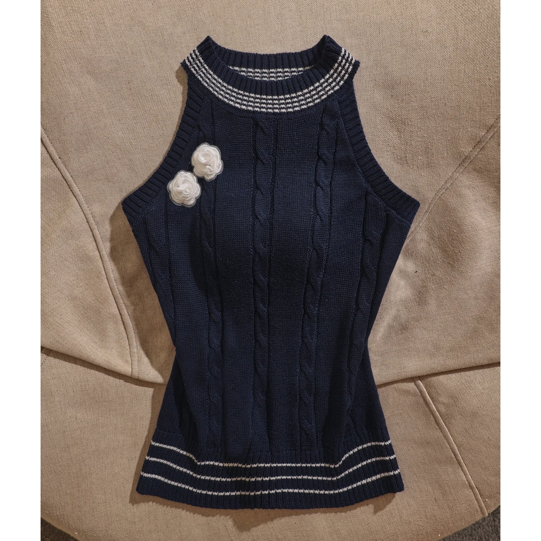 甜辣妹设计感洋气麻花吊带背心女显瘦上衣性感高级感气质百搭潮